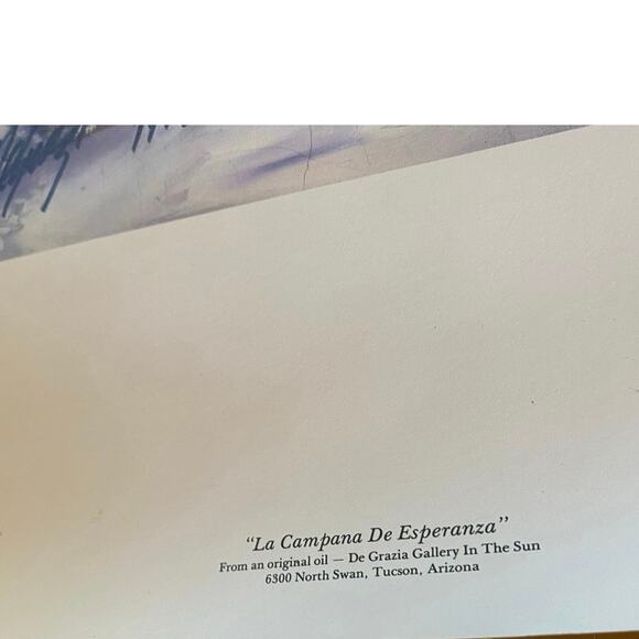 The Bell of Hope Signed Dated 1978 limited edition Print by Ted DeGrazia - Picture 4 of 6